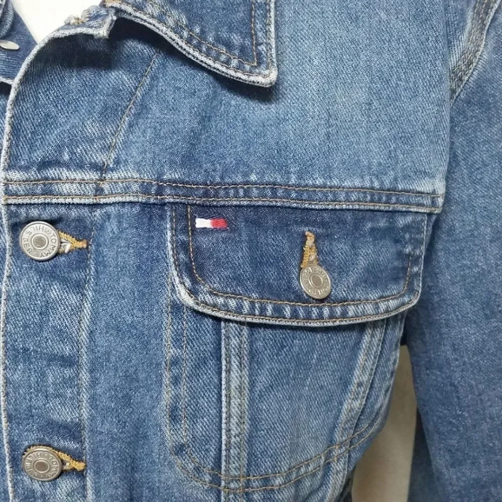 VINTAGE Y2K Tommy Hilfiger Goose Denim Jacket XL